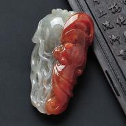 糯冰种红翡缅甸翡翠人生如意挂件