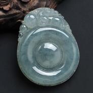 糯冰种晴水缅甸翡翠有求必应挂件
