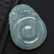 糯冰种晴水缅甸翡翠有求必应挂件