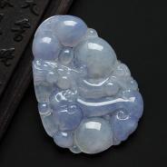 冰种紫罗兰缅甸翡翠龙行如意挂件