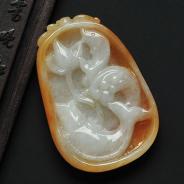 (超值推荐)糯冰种黄翡缅甸翡翠年年有余挂件