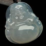 冰种晴水缅甸翡翠玉佛挂件