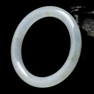 糯冰种晴水缅甸翡翠圆条手镯（58.2mm）