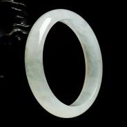 冰种略飘墨花缅甸翡翠手镯（56.4mm）