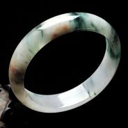 糯冰种飘花缅甸翡翠手镯（55.4mm）