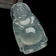 冰种晴水缅甸翡翠站佛挂件