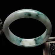 糯冰种飘花缅甸翡翠手镯（59.5mm）