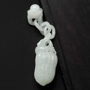 糯冰种缅甸翡翠花生挂件