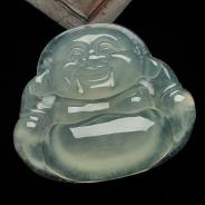 冰玻种晴水缅甸翡翠玉佛挂件