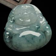 冰种飘花缅甸翡翠玉佛挂件