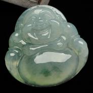 冰种飘花缅甸翡翠玉佛挂件