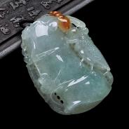 糯冰种晴水黄翡缅甸翡翠节节高升挂件