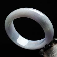 糯冰种紫罗兰缅甸翡翠贵妃镯（57.3mm-46.1mm）
