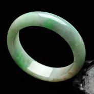 糯冰种三彩缅甸翡翠手镯（53.1mm）