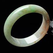 糯冰种三彩缅甸翡翠手镯（57.3mm）