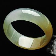 冰种黄翡缅甸翡翠手镯（54.7mm）