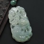冰种晴水缅甸翡翠A货招财纳福挂件