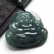 冰种油青缅甸翡翠A货玉佛挂件