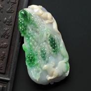糯冰种紫罗兰翠色缅甸翡翠A货多子多福挂件/手玩件