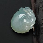 冰种晴水缅甸翡翠A货如意挂件