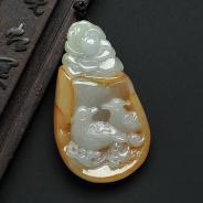糯冰种黄翡缅甸翡翠A货前程似锦挂件