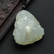 糯冰种淡晴水缅甸翡翠A货招财进宝挂件