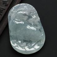 冰种晴水缅甸翡翠A货虎牌挂件