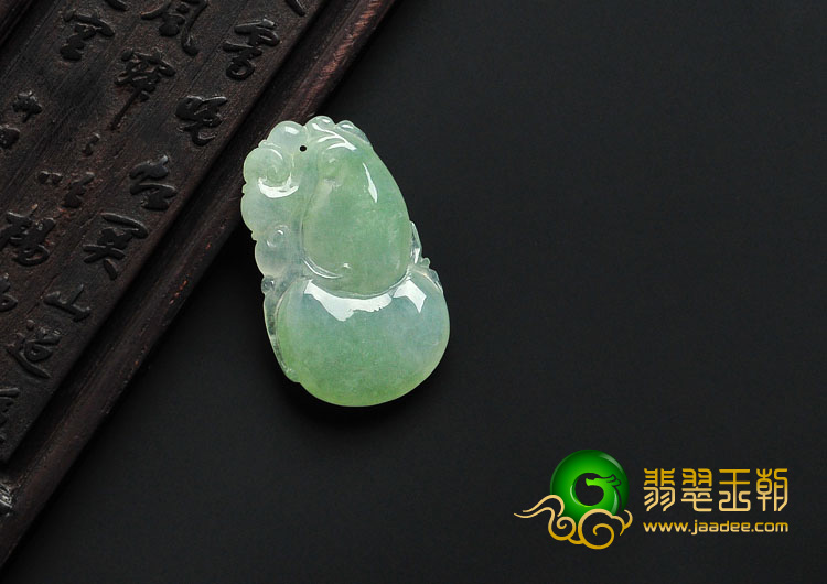 冰种绿晴水缅甸翡翠A货福禄寿挂件