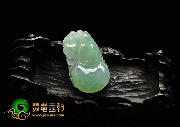 冰种绿晴水缅甸翡翠A货福禄寿挂件