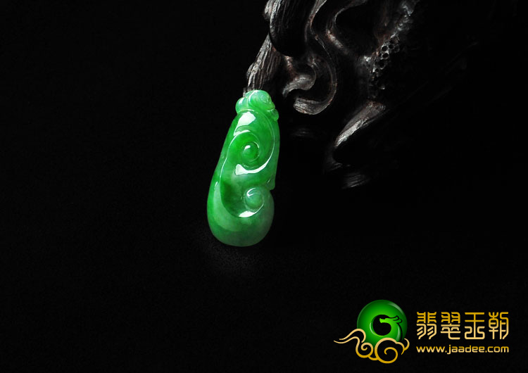 冰种阳绿缅甸翡翠A货如意挂件