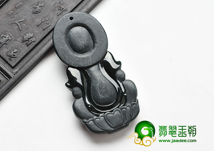 冰种墨翠缅甸翡翠A货观音挂件