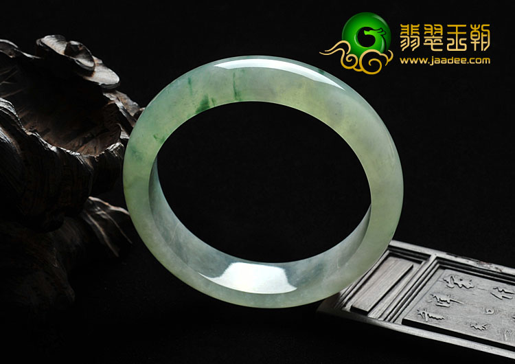 冰种飘花缅甸翡翠A货手镯（59.9mm）