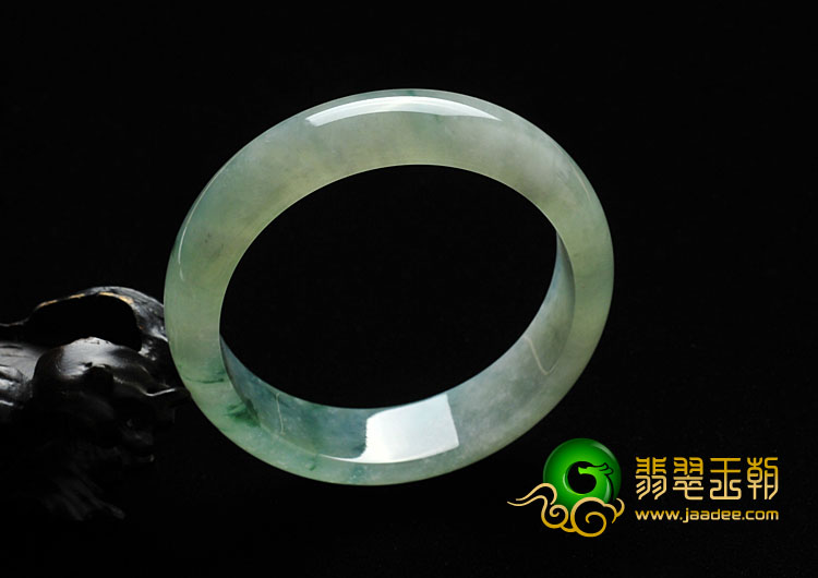 冰种飘花缅甸翡翠A货手镯（59.9mm）
