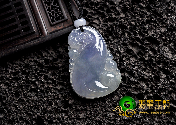 冰种紫罗兰略飘花缅甸翡翠A货龙行如意挂件