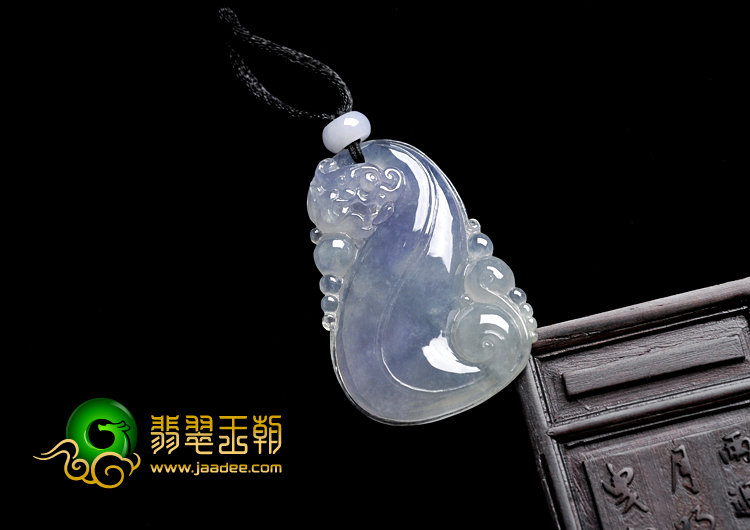 冰种紫罗兰略飘花缅甸翡翠A货龙行如意挂件