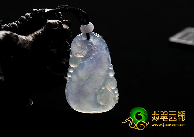 冰种紫罗兰略飘花缅甸翡翠A货龙行如意挂件