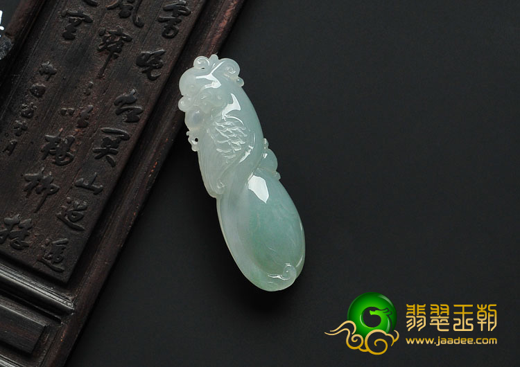 糯冰种晴水缅甸翡翠A货吉祥鸟挂件