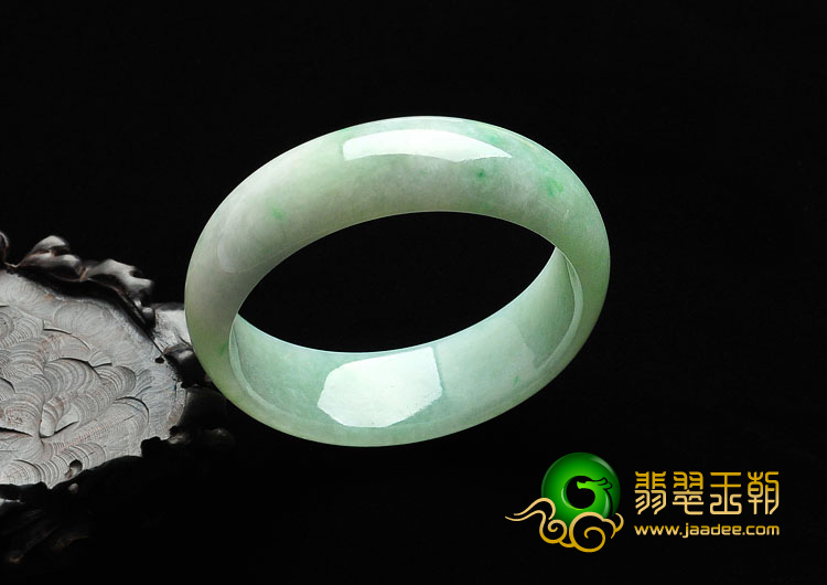 糯冰种晴水略飘翠带褐黄翡缅甸翡翠A货手镯（57.4mm）