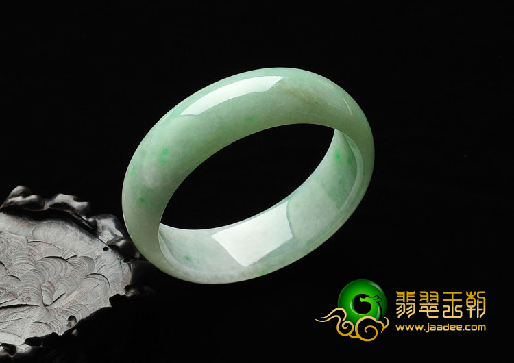 糯冰种晴水略飘翠带褐黄翡缅甸翡翠A货手镯（57.4mm）