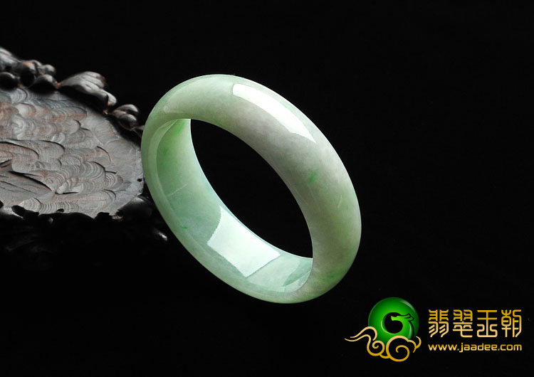 糯冰种晴水略飘翠带褐黄翡缅甸翡翠A货手镯（57.4mm）