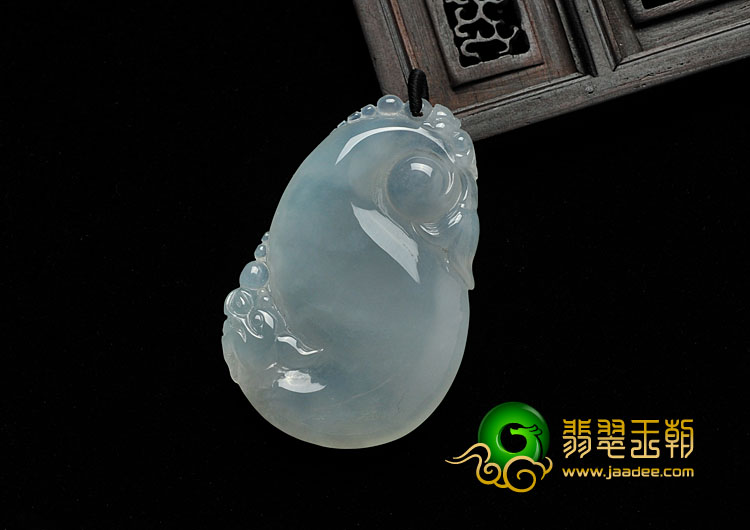冰种晴水缅甸翡翠A货鱼龙挂件