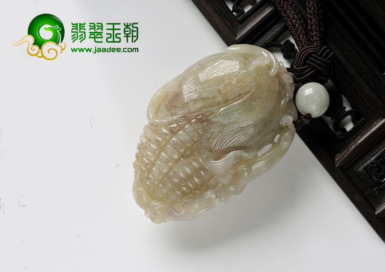 feicui糯冰种淡黄翡缅甸翡翠A货玉米手玩件