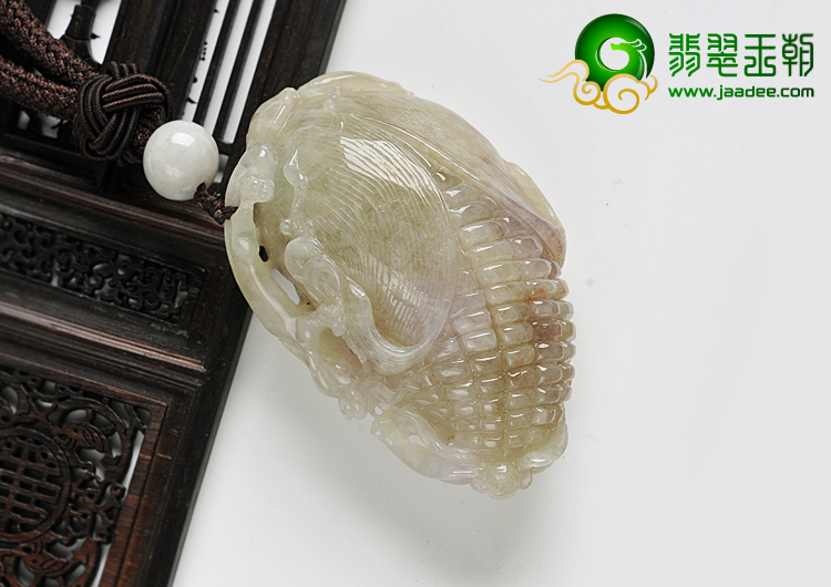 feicui糯冰种淡黄翡缅甸翡翠A货玉米手玩件