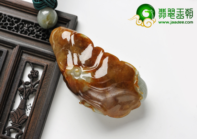 糯冰种褐红翡缅甸翡翠A货貔貅手玩件