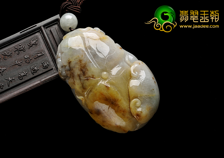 糯冰种晴水带褐黄翡缅甸翡翠A货福禄寿手玩件