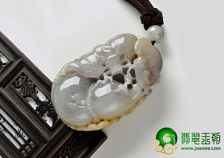 糯冰种晴水带褐黄翡缅甸翡翠A货福禄寿手玩件