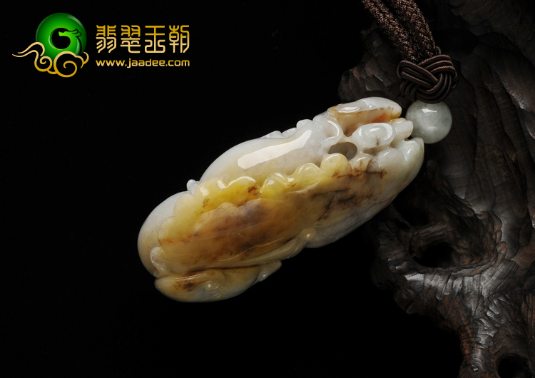 糯冰种晴水带褐黄翡缅甸翡翠A货福禄寿手玩件