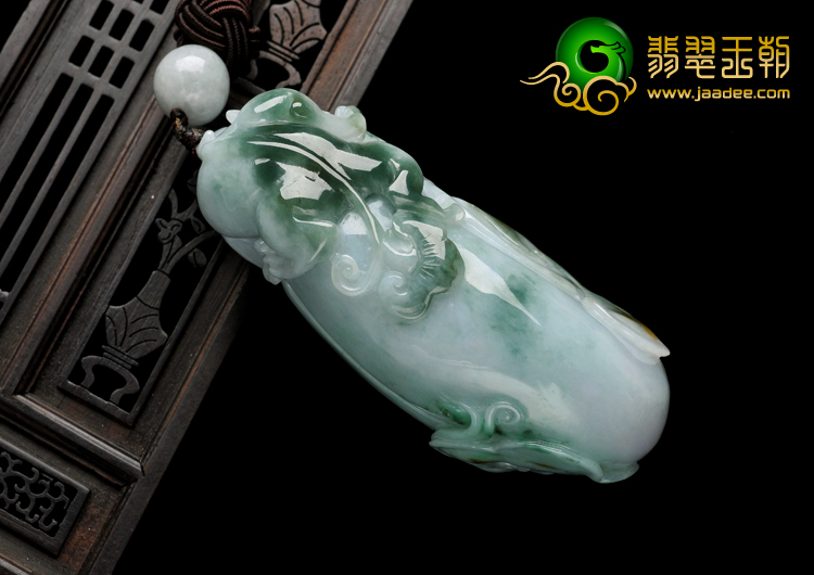 细糯种三彩缅甸翡翠麒麟送福A货手玩件