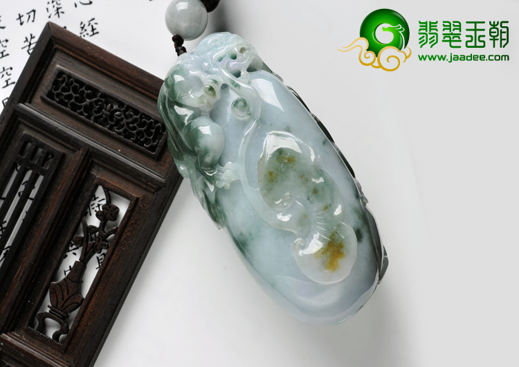 细糯种三彩缅甸翡翠麒麟送福A货手玩件