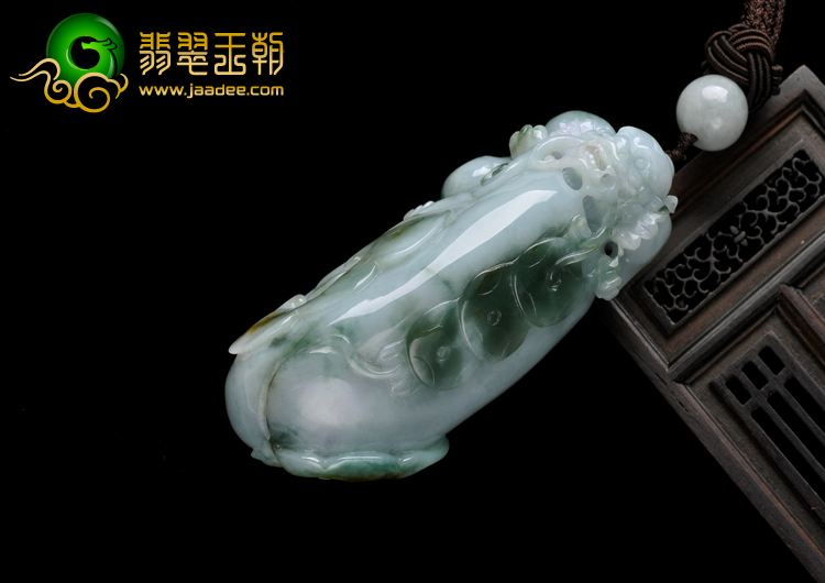 细糯种三彩缅甸翡翠麒麟送福A货手玩件